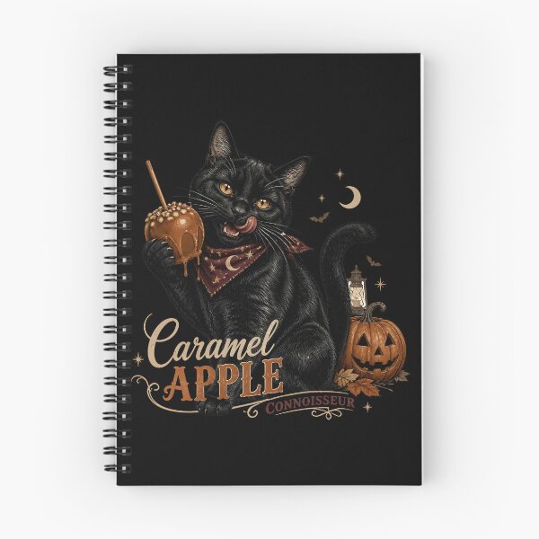 Item preview, Caramel Apple Cat Vintage Halloween Label Halloween designed and sold by OliviaHayesArt.