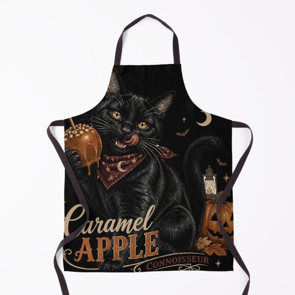 Artikelvorschau, Karamellapfelkatze Vintage Halloween-Etikett Halloween entworfen und verkauft von OliviaHayesArt.