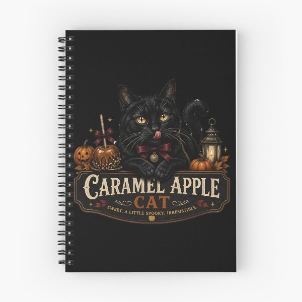 Item preview, Caramel Apple Cat Gothic Storybook Poster Halloween designed and sold by OliviaHayesArt.