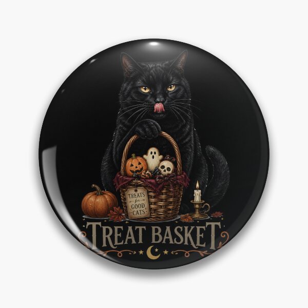 Item preview, Black Cat Treat Basket Vintage Halloween Label Halloween designed and sold by OliviaHayesArt.