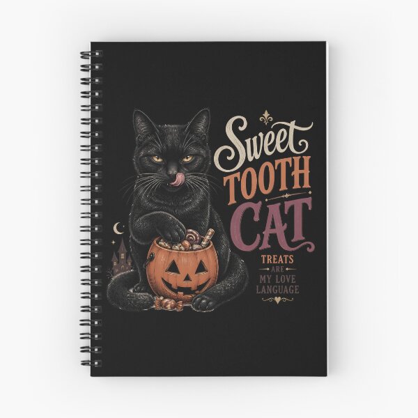 Item preview, Black Cat Sweet Tooth Vintage Halloween Label Halloween designed and sold by OliviaHayesArt.