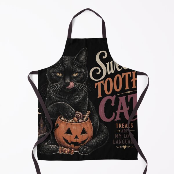 Item preview, Black Cat Sweet Tooth Vintage Halloween Label Halloween designed and sold by OliviaHayesArt.