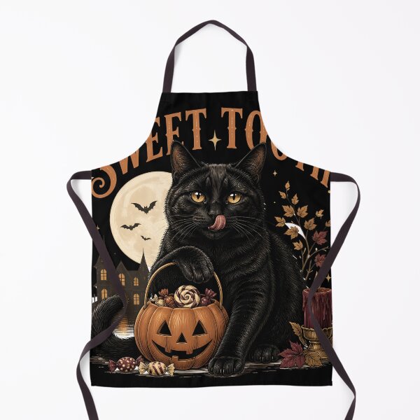 Item preview, Black Cat Sweet Tooth Gothic Storybook Poster Halloween designed and sold by OliviaHayesArt.