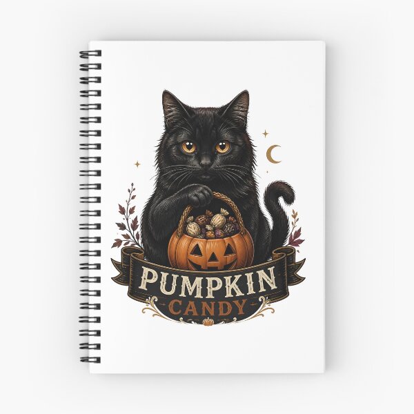 Item preview, Pumpkin Candy Cat Gothic Storybook Poster Halloween designed and sold by OliviaHayesArt.
