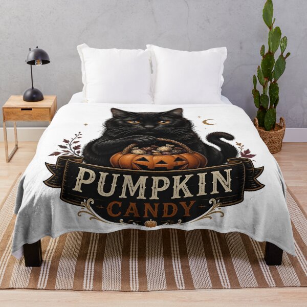 Item preview, Pumpkin Candy Cat Gothic Storybook Poster Halloween designed and sold by OliviaHayesArt.