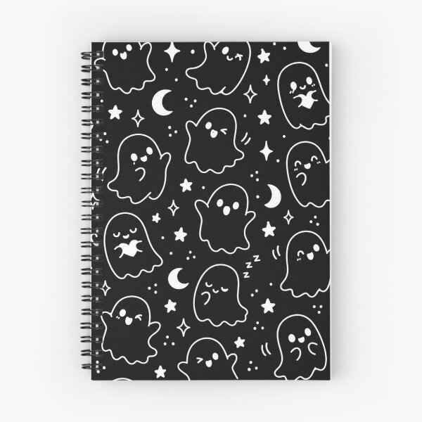 Item preview, Cute Ghost Pattern – Black & White Kawaii Halloween designed and sold by Flower Magic .