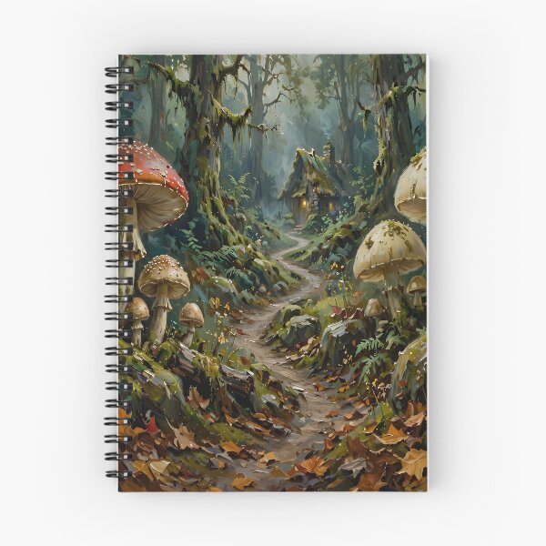 Item preview, Enchanted Mushroom Forest Cottage Fantasy Art designed and sold by cr6zym1nd.