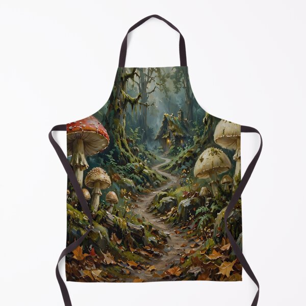 Item preview, Enchanted Mushroom Forest Cottage Fantasy Art designed and sold by cr6zym1nd.