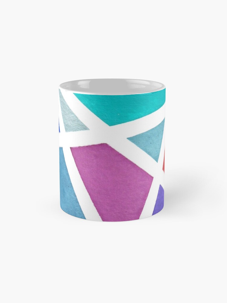 Alternate view of Large Tape Resist Watercolor Painting Mug