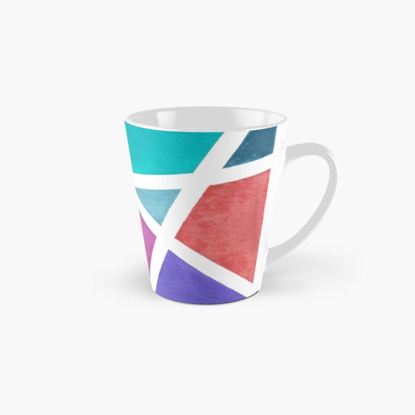 Large Tape Resist Watercolor Painting Tall Mug