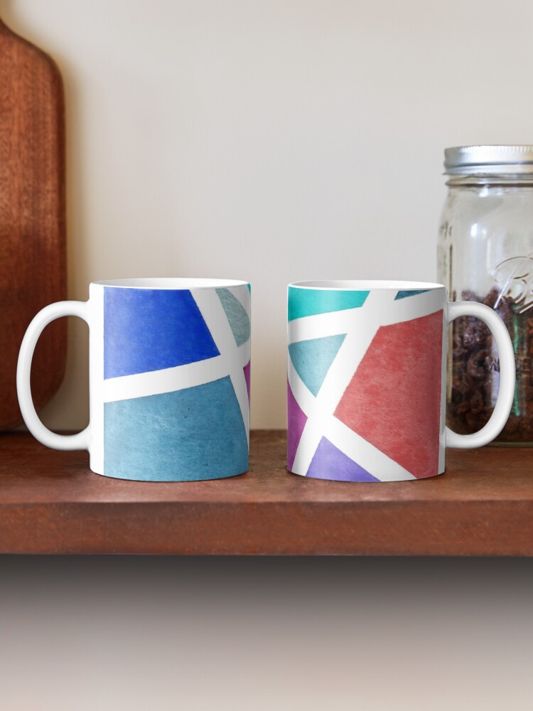 Alternate view of Large Tape Resist Watercolor Painting Mug