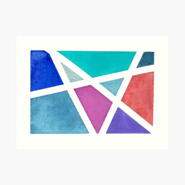 Large Tape Resist Watercolor Painting Art Print