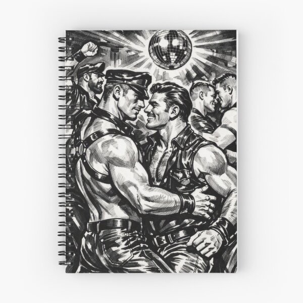 Item preview, Gay Leather Daddy In The Groove Retro Art Design designed and sold by ItsAKinkThing.