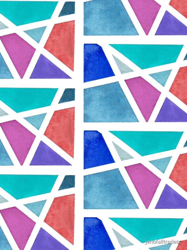 Large Tape Resist Watercolor Painting by jenofalltradesc
