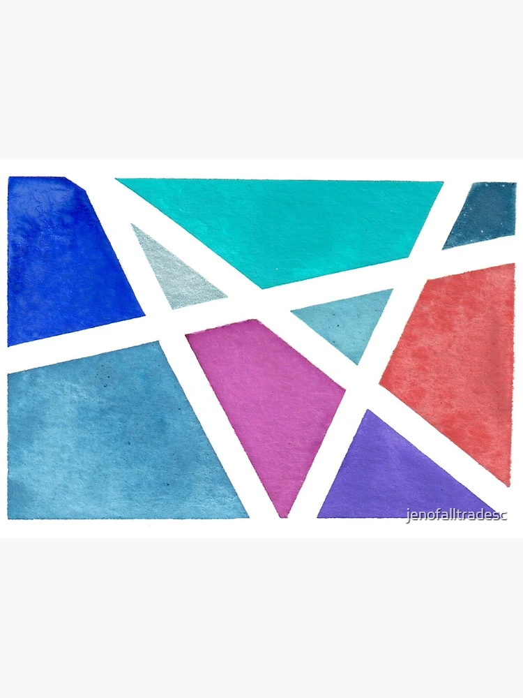 Unique Blue and Gold Tape Resist Watercolor | Art Board Print