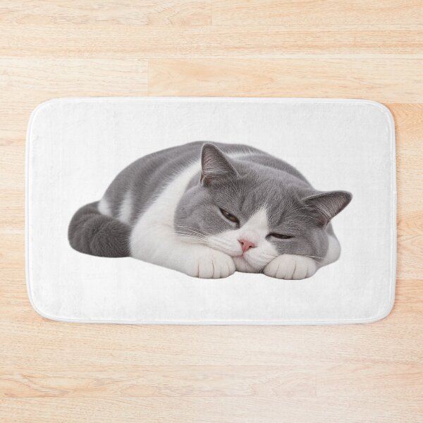 Item preview, Sleepy Gray and White Cat designed and sold by HoloHugDesigns.