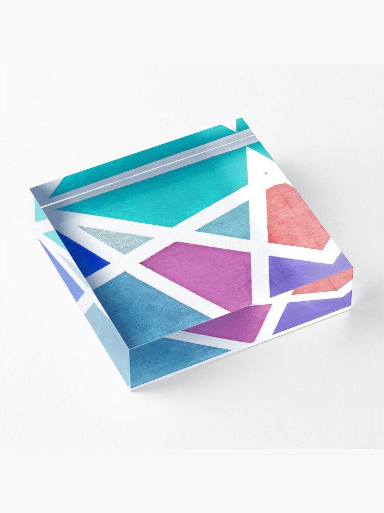 Alternate view of Large Tape Resist Watercolor Painting Acrylic Block