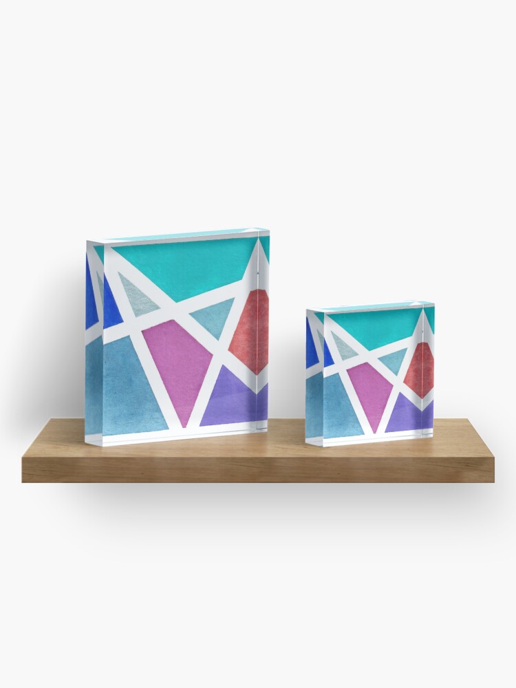 Alternate view of Large Tape Resist Watercolor Painting Acrylic Block