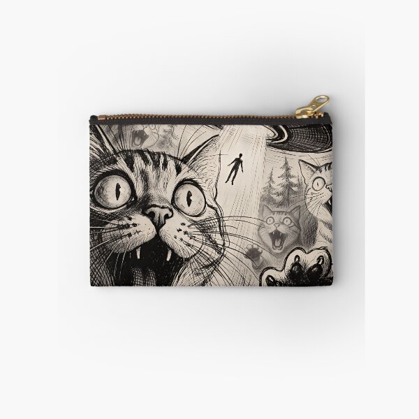 Item preview, Cosmic Cat Abduction UFO Vintage Horror Illustration designed and sold by cr6zym1nd.
