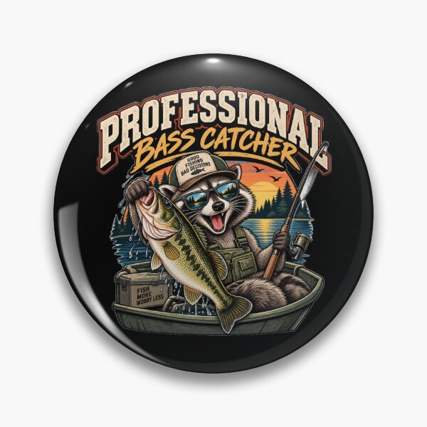 Item preview, Professional Bass Catcher Raccoon – Funny Vintage Bass Fishing designed and sold by The Fishing Outfit.