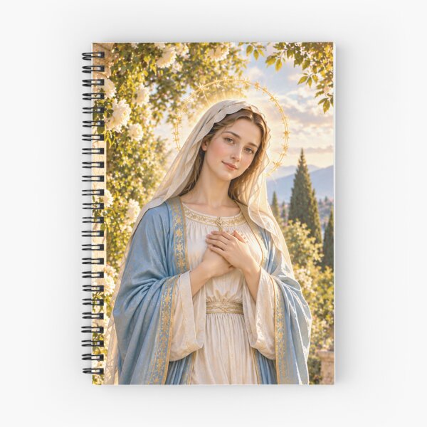 Item preview, Virgin Mary Among White Roses – Catholic Christian Art designed and sold by LTcatholics.
