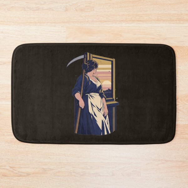 Item preview, Lady Scythe Harvest Sunset Folk Horror Vintage Anime designed and sold by KungPowUnicorn.
