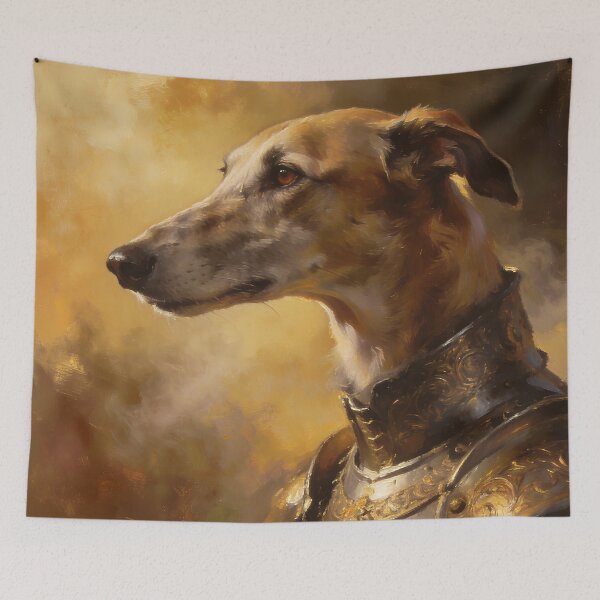 Item preview, Regal Greyhound Knight Medieval Fantasy Dog Portrait designed and sold by cr6zym1nd.