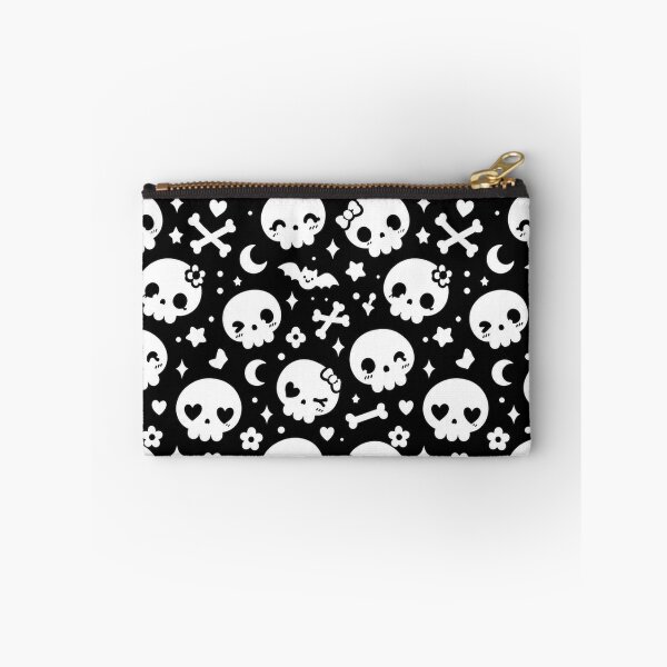 Item preview, Cute Skull Pattern – Black & White Kawaii Gothic designed and sold by Flower Magic .