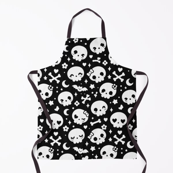 Item preview, Cute Skull Pattern – Black & White Kawaii Gothic designed and sold by Flower Magic .