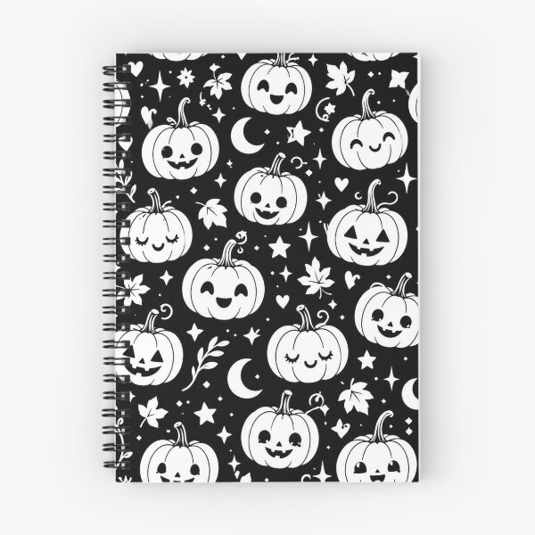 Item preview, Cute Pumpkin Pattern – Black & White Kawaii Halloween designed and sold by Flower Magic .