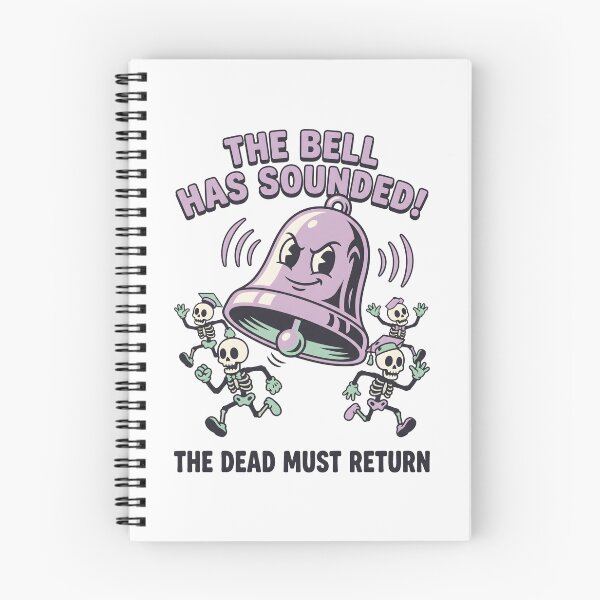 Item preview, The Bell Has Sounded Teacher Humor Retro Cartoon Skeletons designed and sold by SplashTastic.