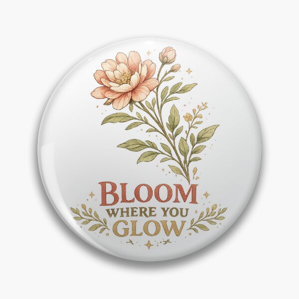 Item preview, Bloom Where You Glow Floral Botanical Cottagecore Quote Art Design designed and sold by inkoutninja.