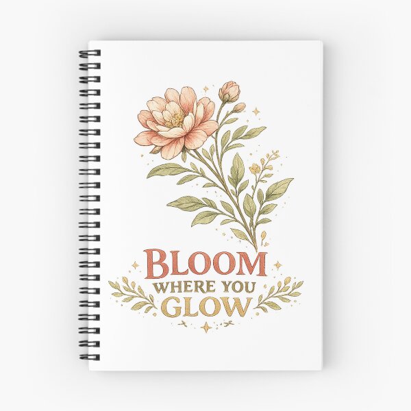 Item preview, Bloom Where You Glow Floral Botanical Cottagecore Quote Art Design designed and sold by inkoutninja.