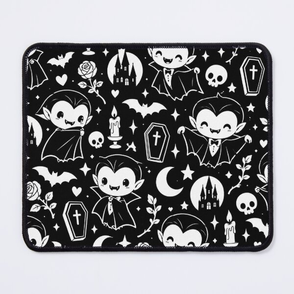 Item preview, Cute Vampire Pattern – Black & White Kawaii Gothic designed and sold by Flower Magic .