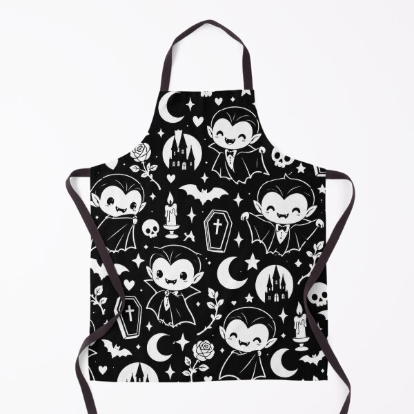 Artikelvorschau, Niedliches Vampirmuster – Schwarz-Weiß-Kawaii-Gothic entworfen und verkauft von Flower Magic .