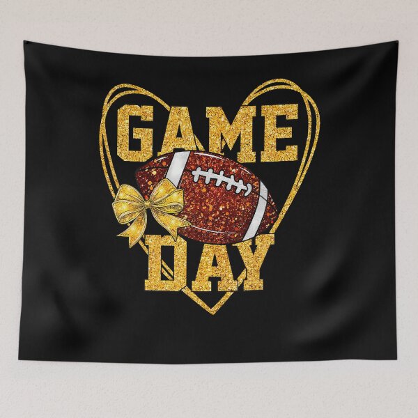 Item preview, Game Day Touchdown Football Heart Mom Girls Go Cheer Yellow designed and sold by Krwasatoune.
