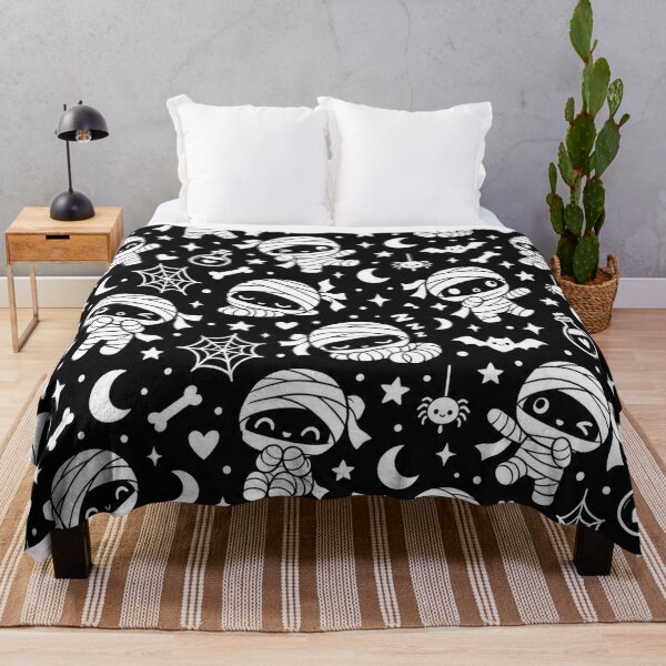 Item preview, Cute Mummy Pattern – Black & White Kawaii Halloween designed and sold by Flower Magic .