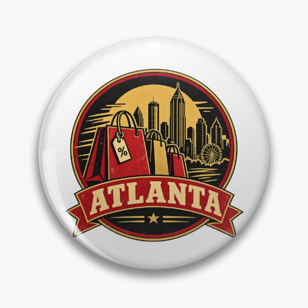 Item preview, Atlanta Black Friday Shirt – Retro Shopping Skyline Badge Design designed and sold by Globalcitytees.