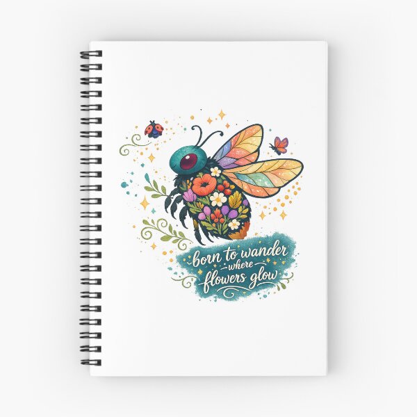 Item preview, Born to Wander Where Flowers Glow Floral Insect Cottagecore Art Design designed and sold by inkoutninja.