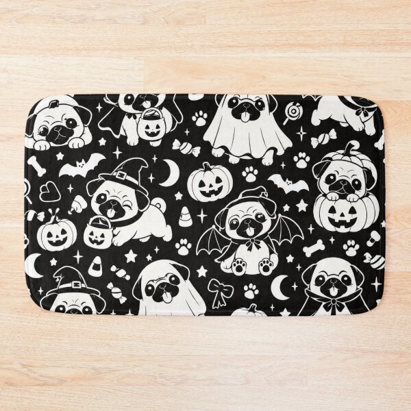 Item preview, Cute Halloween Pugs – Trick or Treat Pug Pattern designed and sold by Flower Magic .