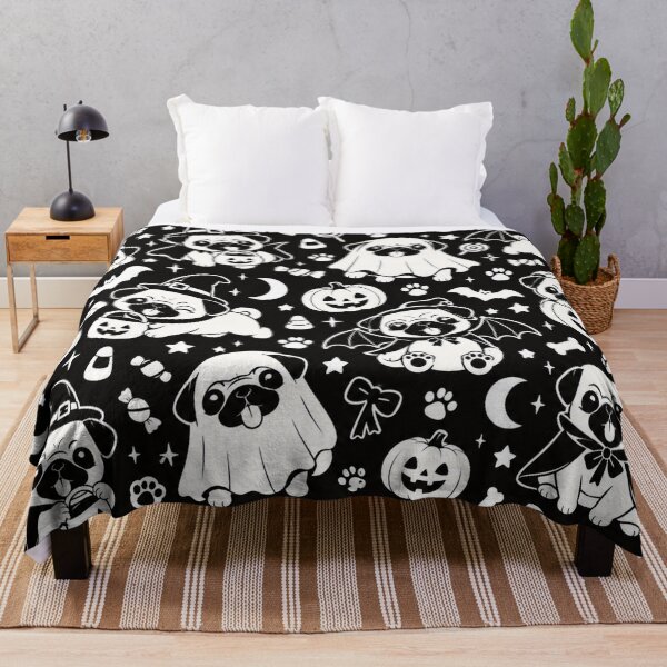 Item preview, Cute Halloween Pugs – Trick or Treat Pug Pattern designed and sold by Flower Magic .
