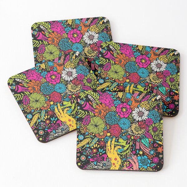 Item preview, Neon Botanical Mind: Psychedelic Floral Portrait designed and sold by  Mythical Entanglement.