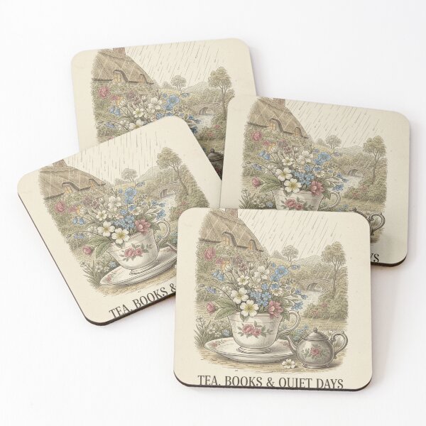 Item preview, New Tea Books & Quiet Days Vintage British Cottage Design designed and sold by JL Studio - Cozy Arts.