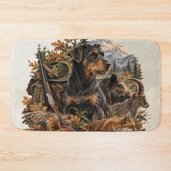 Item preview, Jagdterrier Hunting Dog – Wild Boar, Fox & Pheasant . Vintage Hunting Art designed and sold by TammyHunterArt.