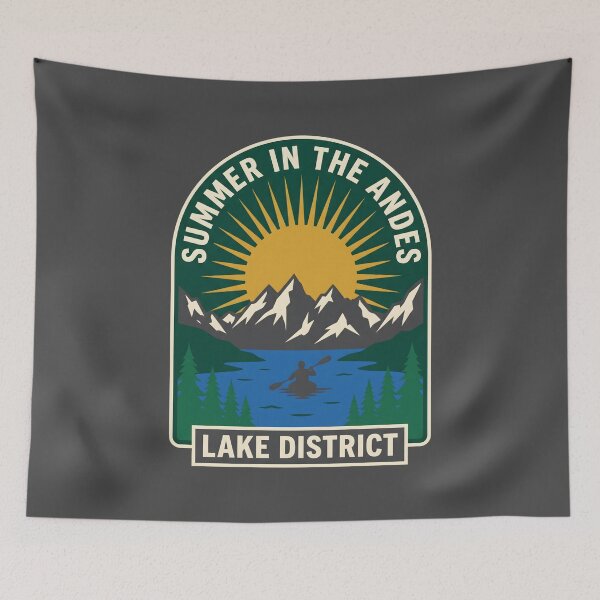 Item preview, Summer In The Andes Kayaking Lake District Badge designed and sold by SplashTastic.