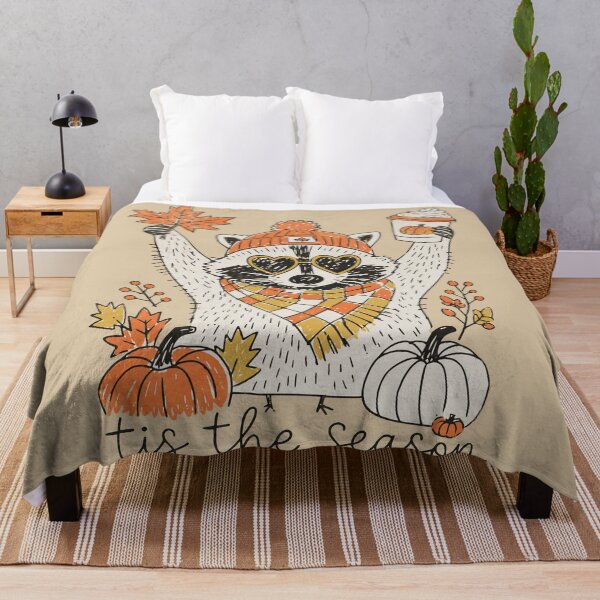 Item preview, Cozy Fall Raccoon Pumpkin Coffee Chaos designed and sold by Studio Bootleg.
