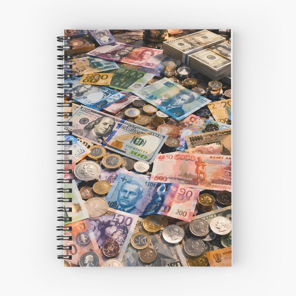 Item preview, World Currency and Banknotes Collage Art designed and sold by NeonRealmsStudio.