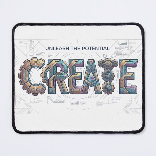 Item preview, Cybernetic Mechanical CREATE Typography Unleash The Potential Vector Design designed and sold by lovepower.