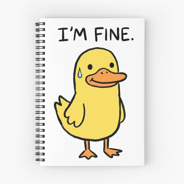 Item preview, I'm Fine Duck Sticker Funny Stressed Meme Design designed and sold by BCW.