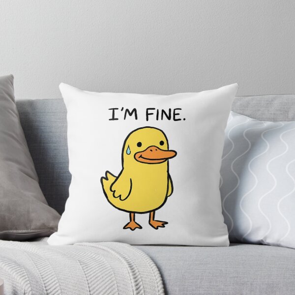 Item preview, I'm Fine Duck Sticker Funny Stressed Meme Design designed and sold by BCW.